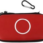 Hipipooo Travel Portable Carrying Pocket Protective Pouch Bag Cover Zipper Case Hard Pack for Sony PSP 1000/2000/3000 Game Red