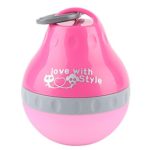 SHOWHASH Multi-function Travel Silicone Folding Pet Bottle,Dog Water Bottle,Pet Travel Water Bowl Outdoor Canteen Kettle with Removable Cup for Dogs Cats (S, pink)