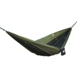 OuterEQ Portable Nylon Fabric Travel Camping Hammock Olive/Black