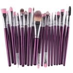 Han Shi Makeup Brushes, Proffessional Toiletry Kit Wool Make Up Brush Tools 20pcs/set (M, Purple)