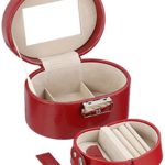 WOLF 281404 Heritage Mini Oval Jewelry Box, Red