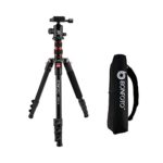 BONFOTO B690A Lightweight Aluminum Alloy Camera Travel Portable Tripod with 360 Degree Ball Head,1/4″ Quick Release Plate,Bubble Level and Carry Bag for Canon Nikon Sony DSLR