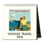Cavallini Papers & Co Vintage Travel 2018 Desk Calendar