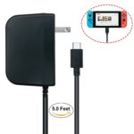 Whiteoak Switch AC Adapter SUPPORT TV MODE for Nintendo Switch Type-C USB PD Fast Travel Wall Charger with Cable Length: 5ft / 1.5 Meter, Output: 5.0V – 1.5A / 15.0V – 2.6A