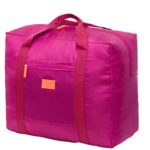 UNKE Travel Shoulder Bag Nylon Ultralight Foldable Water Resistant Handbag,Wine Red