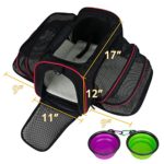 LOGROTATE Pet Carrier Airline Approved Portable Airplane Cat Carrier Dog Carrier Double Sides Expandable Travel Carriers Bag Purse for Dogs Cats Kittens Puppies and Small and Medium Animals