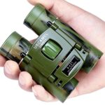 USCAMEL Binoculars Compact, 8×21 Folding Pocket Size, Travel Mini Telescope HD Bak4 Optics Lenes Easy Focus, Army Green