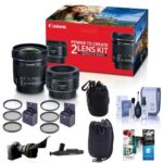 Canon Portrait & Travel 2 Lens Kit – EF 50mm f/1.8 STM Lens & EF-S 10-18mm f/4.5-5.6 IS STM Lens – Bundle with 49mm/67mm Filter Kits, Flex Lens Shade, 2x Lens Pouches, Cleaning Kit and More