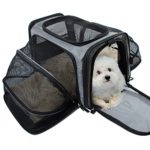 Pet Carrier for Dogs & Cats – Airline Approved Expandable waterproof Soft Animal Carriers -Portable Soft-Sided Air Travel Bag- Eco-friendly material Roomy With a Side Pocket and a Fleece Bed