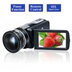Camcorder Video Camera Full HD 1080P 24.0MP Digital Camera 18x Digital Zoom 2.7″ LCD with Wide Angle Close-up Lens