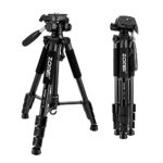 ZOMEI 55″ Compact Light Weight Travel Portable Folding SLR Camera Tripod for Canon Nikon Sony DSLR Camera with Carry Case(black)
