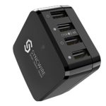 USB Wall Charger Travel Plug – [UL Listed] Syncwire 34W/6.8A 4-Port Fast Charger with US UK EU Adapter for Apple iPhone X / 8 / 7 / 6s / Plus / 6, iPad, Samsung Galaxy / Note Series & more – Black