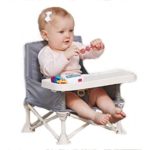 hiccapop Omniboost Travel Booster Seat with Tray for Baby | Folding Portable High Chair for Eating, Camping, Beach, Lawn, Grandma’s | Tip-Free Design Straps to Kitchen Chairs or Pop and Sit Anywhere