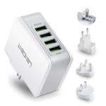 Multiple USB Wall Charger, [22W/4.4A] LENCENT 4-Port USB Travel Adapter, 5V Multi Port USB Charger Plug with UK/USA/EU/AUS Worldwide International Travel Phone Charger for iPhone, iPad, Android Phones