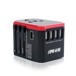 Anwaii Universal Travel Adapter International Travel Plug Adapter- Worldwide Wall Charger AC Power Plug Adapter- 5.6A 5 USB 3.0A Type-C Ports for Cell Phone Laptop Tablet works in US EU UK AUS