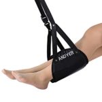 Andyer Andyer Foot Rest, Portable Travel Footrest Flight Carry-On Foot Rest Adjustable Height Foot Rest Travel Accessories Footrests Hammock, Black