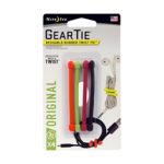 Nite Ize Original Gear Tie, Reusable Rubber Twist Tie, 3-Inch, Assorted Colors, 4 Pack, Made in the USA