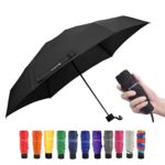 Ke.movan Travel Compact Umbrella Windproof Mini Sun & Rain Umbrella Ultra Light Parasol – Fits Men & Women, Gift Choice (Black)