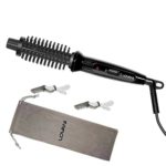 LOVANI Mini Travel Hair Curling Iron Brush,Dual Voltage Portable Ceramic Ionic Anti-scald 3/4 Inch Hot Hair Curler Brush Electric,3 in 1 Curling Wand with Travel Bag