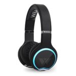 Wearhaus ARC Bluetooth Wireless Sharing Headphones, HiFi Bass Wired Headset w/Mic, Color Changing LED Light, On Ear Noise Isolating Soft Comfort Earpads for Gaming Travel Work, Touch Control – Black