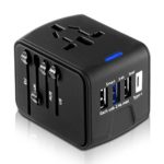 Travel Adapter, LezGo All-in-one Universal Power Adapter with 3.4A 3 USB Type C, European Plug Adapter International Plug adapter Wall Charger with UK, EU, AU, US for 200 countries