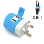 Orei U2U-7 OREI UK, Ireland, Dubai Travel Plug Adapter – Dual USB – Surge Protection – Type G