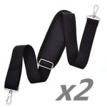 Ellami® Pack of 2 Black Color Comfort Fit Padded Adjustable Shoulder Strap for Travel Bags / Briefcases / Luggage