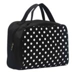 Travel Bag Printed Multifunction Portable Toiletry Bag Cosmetic Makeup Pouch Case Organizer for Travel (Black)