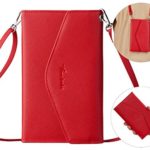 Travelambo Rfid Blocking Passport Holder Wallet & Travel Wallet Envelope 7 Colors (red with neck/wrist strap)