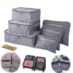 M-jump 6 Set Travel Storage Bags Multi-functional Clothing Sorting Packages, Travel Packing Compression Pouche, Luggage Organizer Pouch (grey)