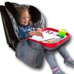 Kids E-Z Travel Lap Tray, provides organized access to drawing, snacks and activities for hours on-the-go. Includes BONUS printable travel games, Patent Pending (Red)