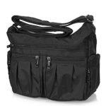 Volcanic Rock Multi Pocket Shoulder Bag Corss-body Purse Waterproof Nylon Travel Handbags for Women
