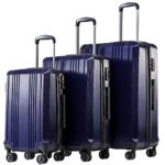 Coolife Luggage Expandable Suitcase 3 Piece Set with TSA Lock Spinner 20in24in28in (navy4)