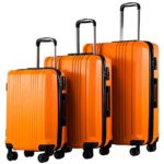 Coolife Luggage Expandable Suitcase 3 Piece Set with TSA Lock Spinner 20in24in28in (orange4)