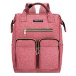 Laptop Backpack for Women，JINS & VICO Lightweight Ladies Backpack Wide Open Large Capatity Laptop Bag for Travel College School Multipurpose Use, Pink