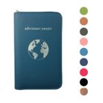 Phone Charging Passport Holder Travel Case w/Power Bank-iPhone, Galaxy & More-RFID (Cerulean)