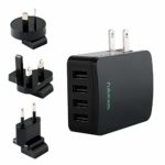 USB Wall Charger,4 Port Fast Charge Travel Charger with Foldable Plug,5V 5.4A,with US EU UK AU International Travel Adapters,for iPhone,Samsung,iPad, Android, Smartphones,ETL,FCC,CE,ROHS Certified
