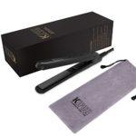 KIPOZI Hair Straightener Mini 0.5″ Ceramic Flat Iron for Travel, Effective for Bangs Short and Thin Hair, Dual Voltage Heats Up Quickly Black