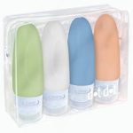 4 Leak Proof Travel Bottles – 3 oz Travel Containers for Travel Size Toiletries with TSA Quart Bag