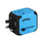Travel Adapter Uppel Dual USB All-in-one Worldwide Travel Chargers Adapters for US EU UK AU about 152 countries Wall Universal Power Plug Adapter Charger with Dual USB and Safety Fuse (Blue)