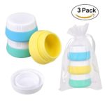 Silicone Cream Jars Travel Accessories Containers with Hard Sealed Lids 20ml Per Piece 3 Pieces for Face Hand Body Cream
