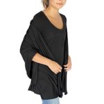 HappyLuxe Wayfarer Travel Wrap and Shawl, Cozy Travel Blanket, Built in Neck Warmer, (Jet Black)