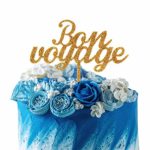 Bon Voyage Gole Glitter Cake Topper For Farewell Party Going Away Journey Honeymoon Travel Theme Party Decorations.