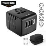 Universal Travel Adapter All-in-One International Travel Charger, High Speed 3.0 Type C+3-Port USB Worldwide AC Wall Outlet Plugs for Business and Travel {2018 Upgraded Version}