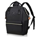 Bebamour Casual College Backpack Lightweight Travel Wide Open Backpack for Women&Men,Black
