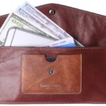 Women’s Wallet Leather RFID Ultra-thin Envelope Ladies Purse Travel Clutch