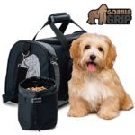 Gorilla Grip Original Pet Purse Carrier Bag for Dogs or Cats, Free Bonus Travel Bowl, Locking Safety Zippers, Airline Approved, Up to 15lbs, Sherpa Insert, Perfect for Airplane, Train, and Car Travel