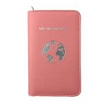 Phone Charging Passport Holder Travel Case w/Power Bank – iPhone, Galaxy & More – RFID Blocking (blush)