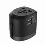 Universal Travel Adapter, Foxnovo International Power Plug Adapter Converters All in One Worldwide AC Power Plug Wall Charger with Dual USB Ports for EU, UK, USA, AU, Covers 150+Countries