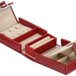 Wolf Designs 281204 Heritage Red Travel Mini Foldout Jewelry-Box
